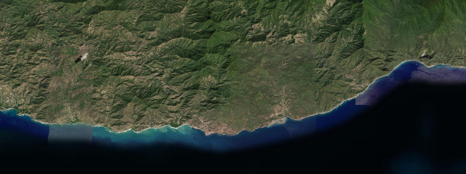 Satellite view of the coast near Chivirico
