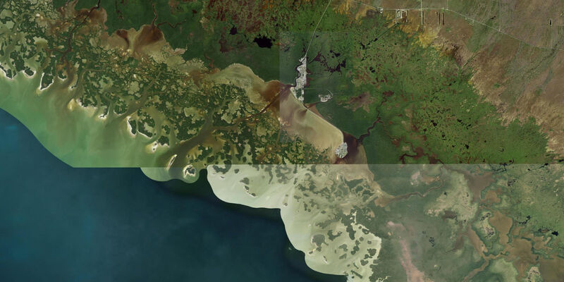 Satellite view of the coast near Chokoloskee