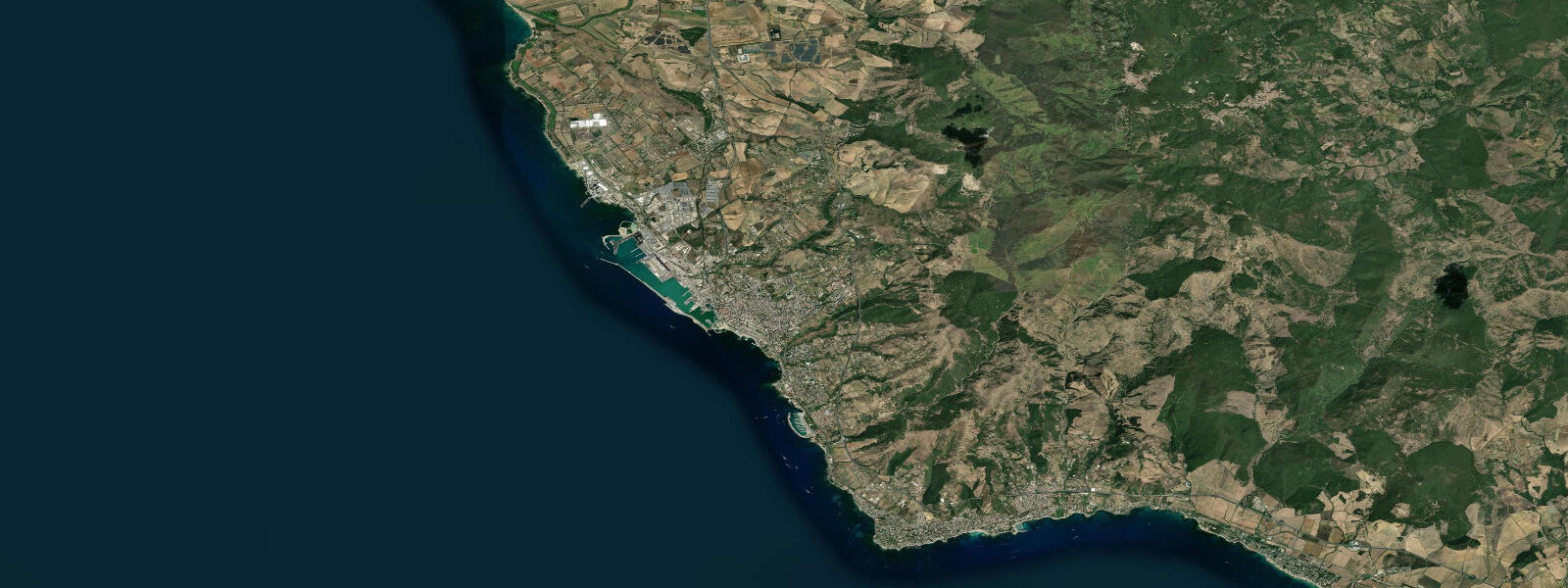 Satellite view of the coast near Civitavecchia