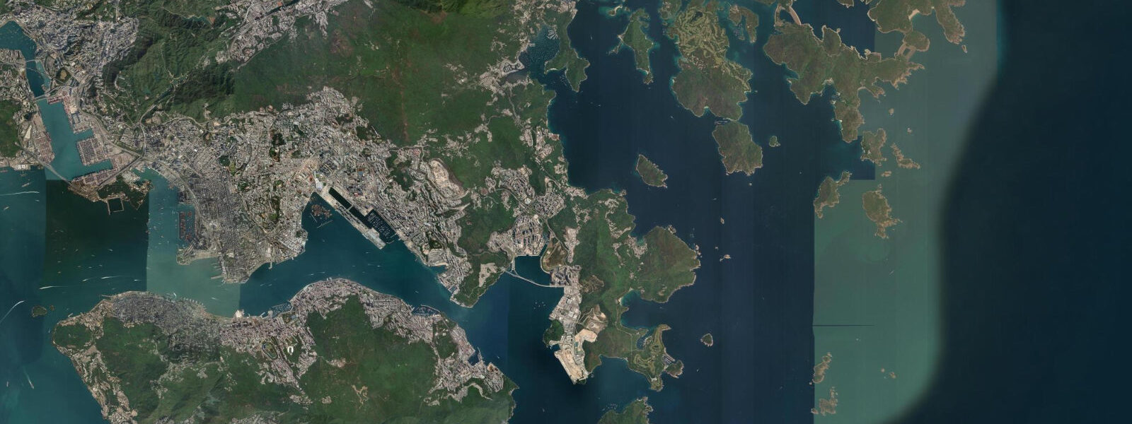 Satellite view of the coast near Clear Water Bay