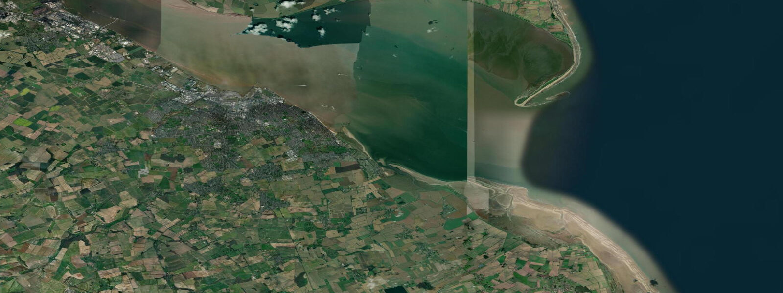 Satellite view of the coast near Cleethorpes