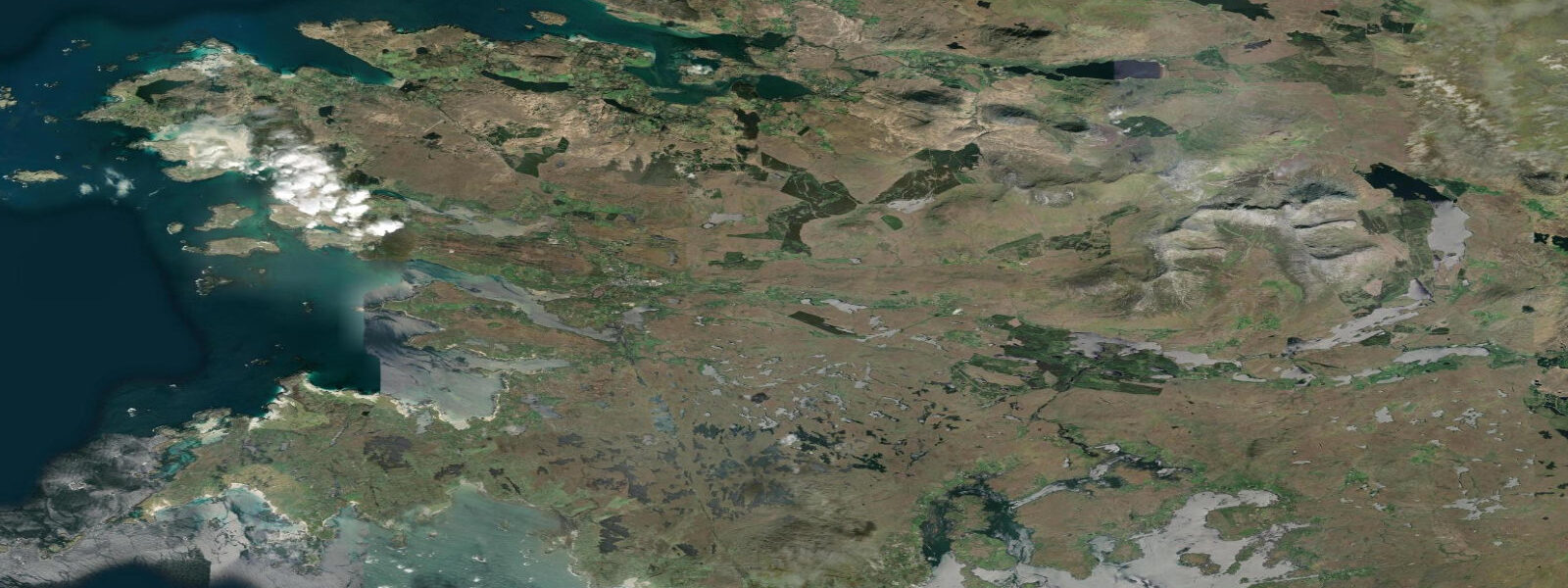 Satellite view of the coast near Clifden