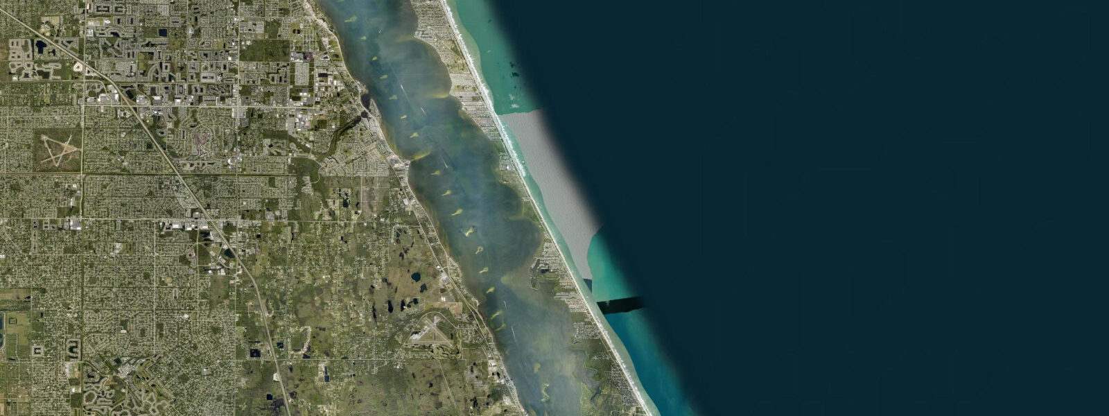 Satellite view of the coast near Coconut Point
