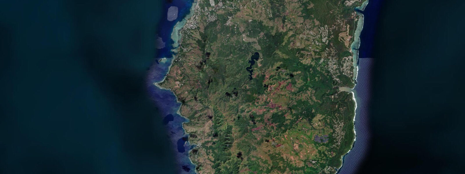 Satellite view of the coast near Cocos Island Lagoon, Guam