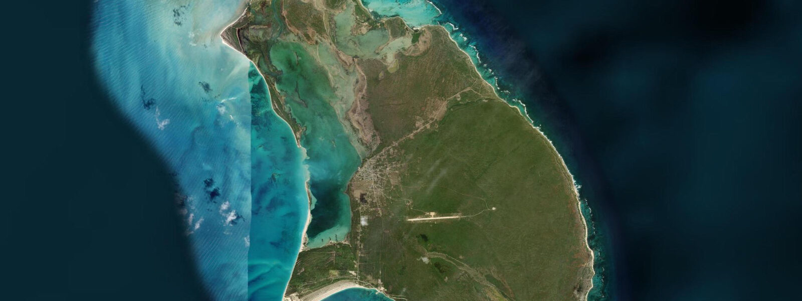 Satellite view of the coast near Codrington, Barbuda