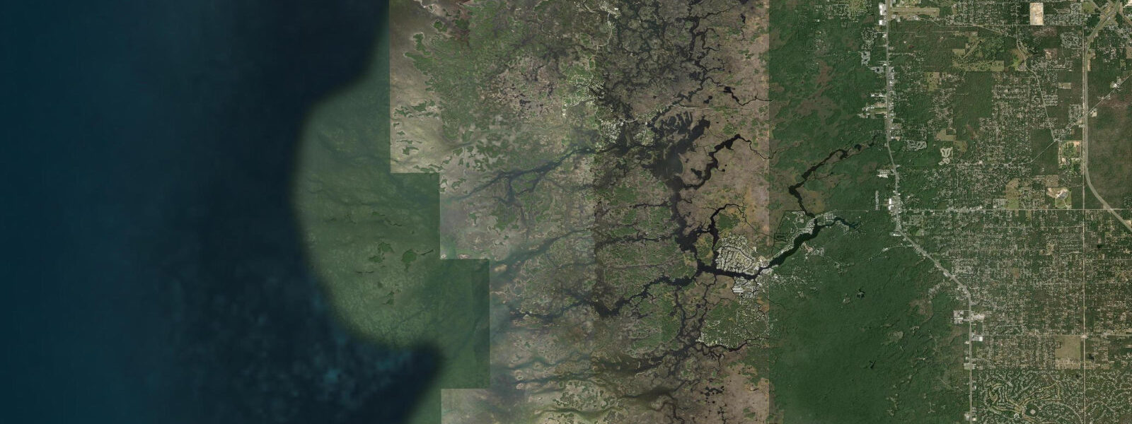 Satellite view of the coast near Coffin Point