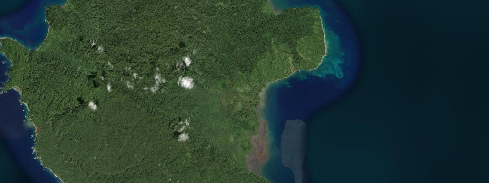Satellite view of the coast near Coiba Island