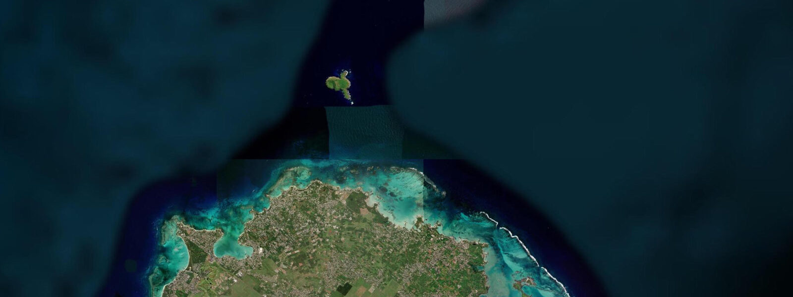 Satellite view of the coast near Coin de Mire