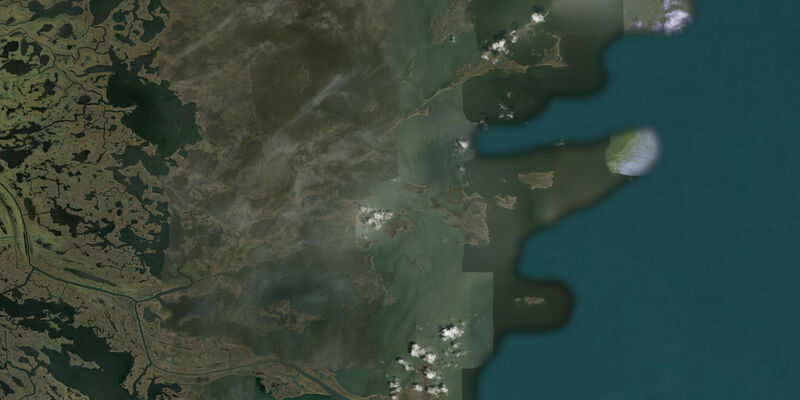 Satellite view of the coast near Comfort Island