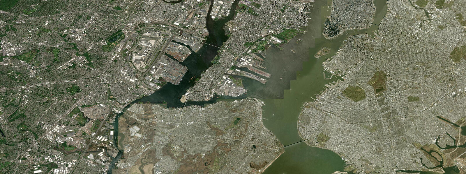 Satellite view of the coast near Constable Hook