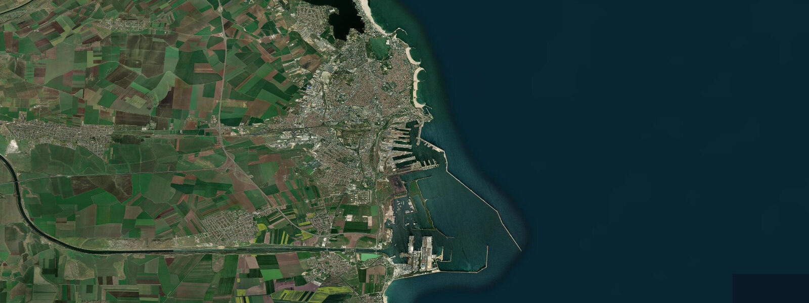 Satellite view of the coast near Constanța Beach