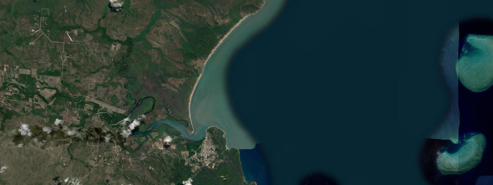 Satellite view of the coast near Cooktown