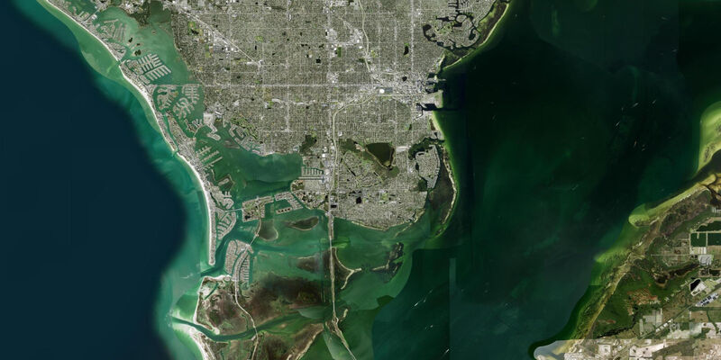 Satellite view of the coast near Coon Key