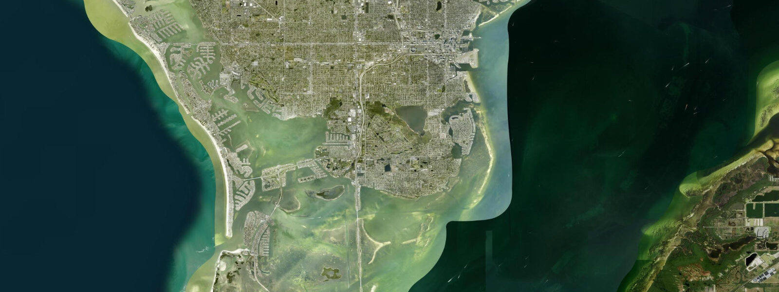 Satellite view of the coast near Coon Key