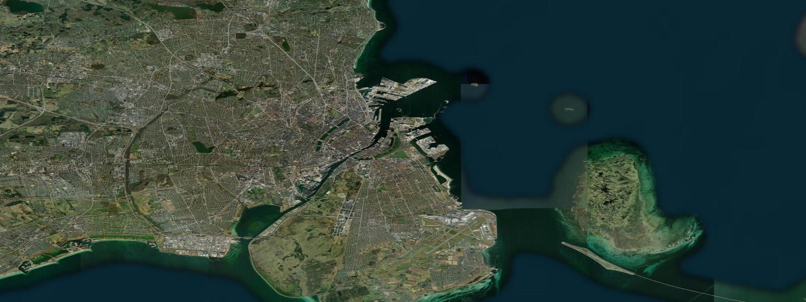 Satellite view of the coast near Copenhagen