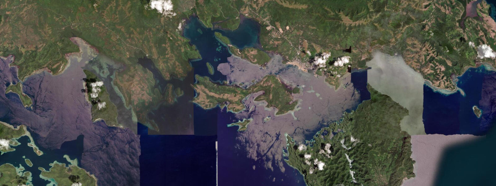Satellite view of the coast near Coron
