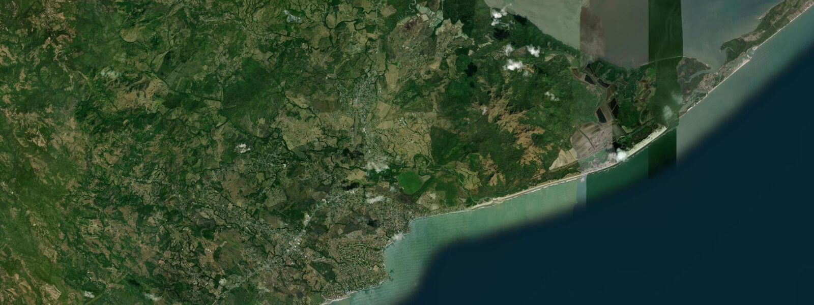 Satellite view of the coast near Coronado, Panama