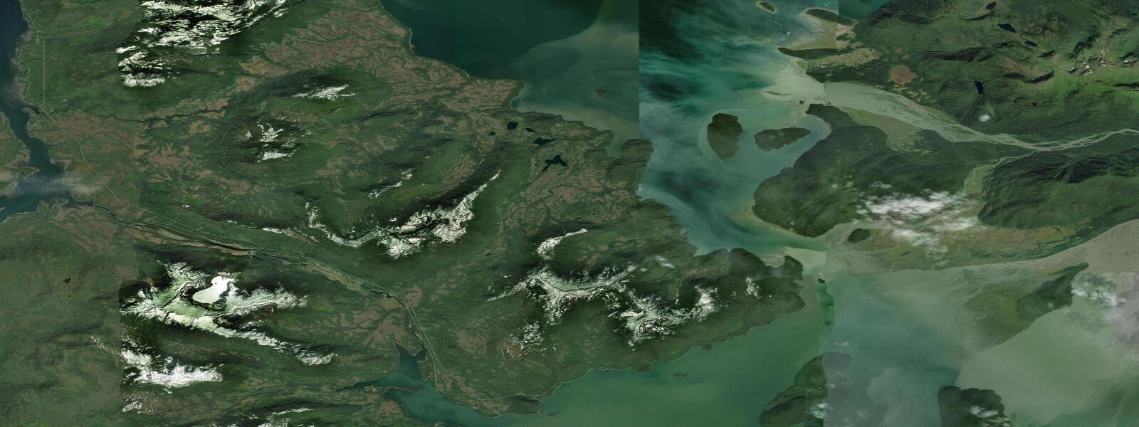 Satellite view of the coast near Cosmos Point