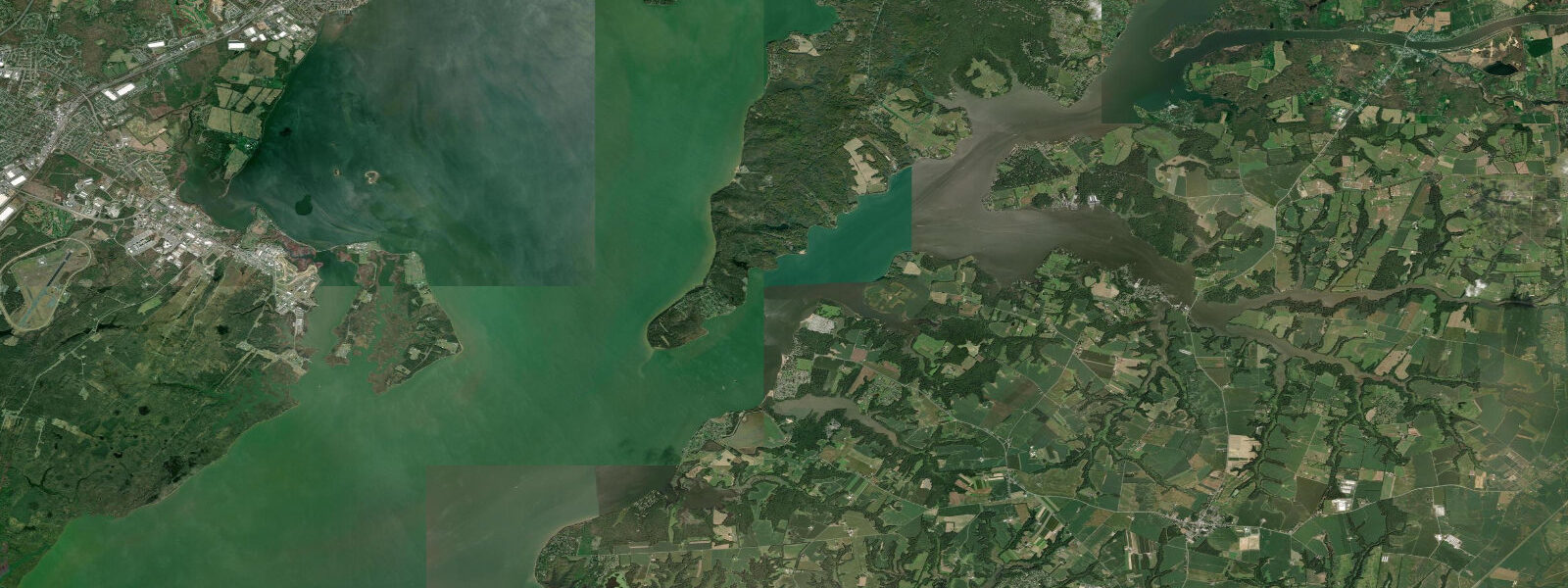 Satellite view of the coast near Courthouse Point