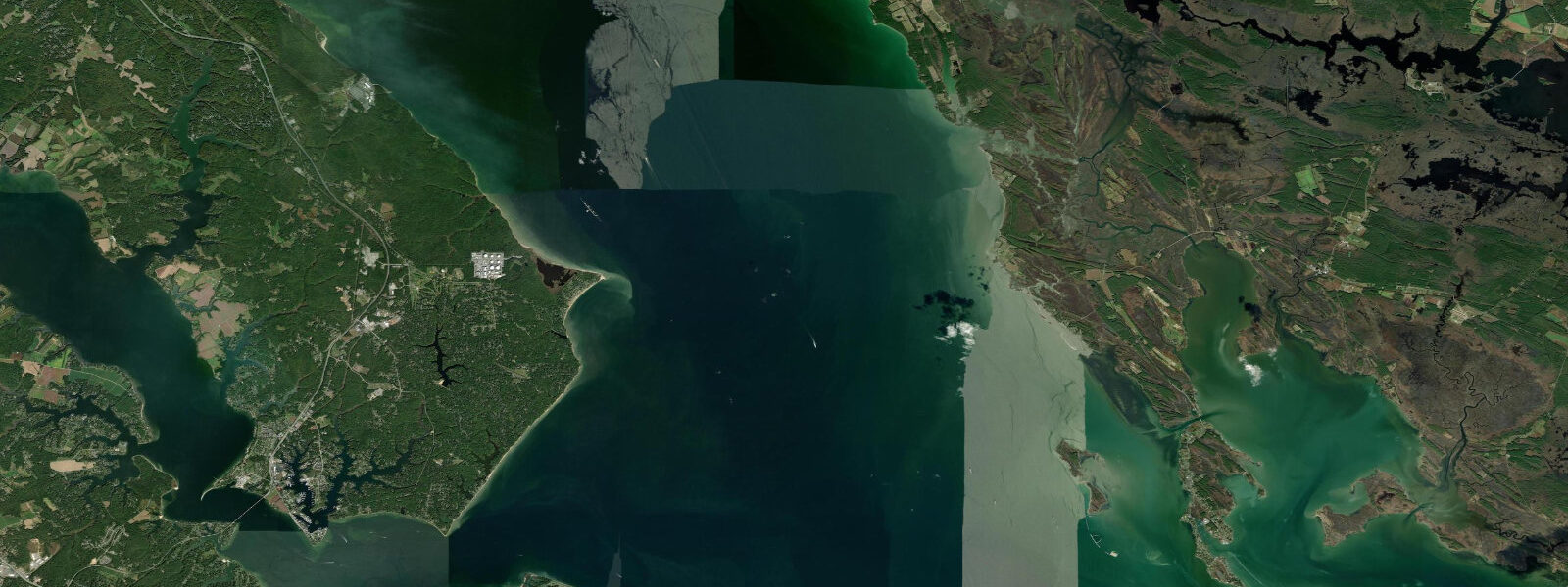Satellite view of the coast near Cove Point
