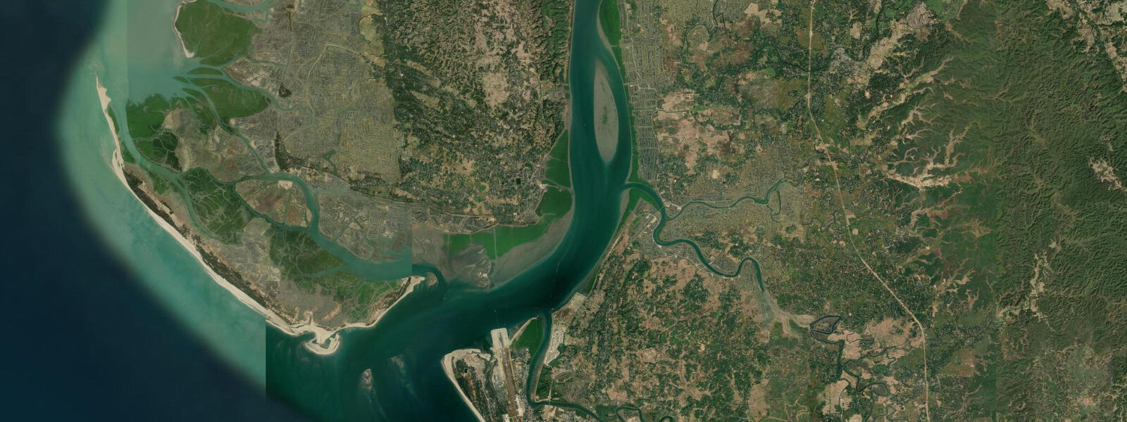 Satellite view of the coast near Cox's Bazar