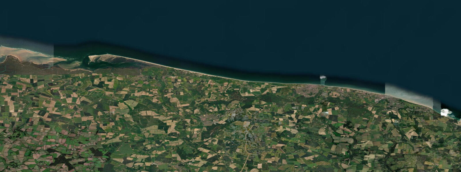 Satellite view of the coast near Cromer