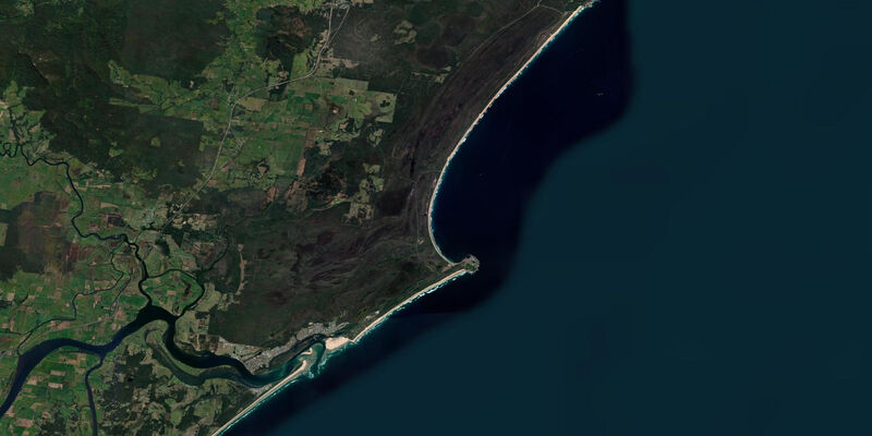 Satellite view of the coast near Crowdy Head