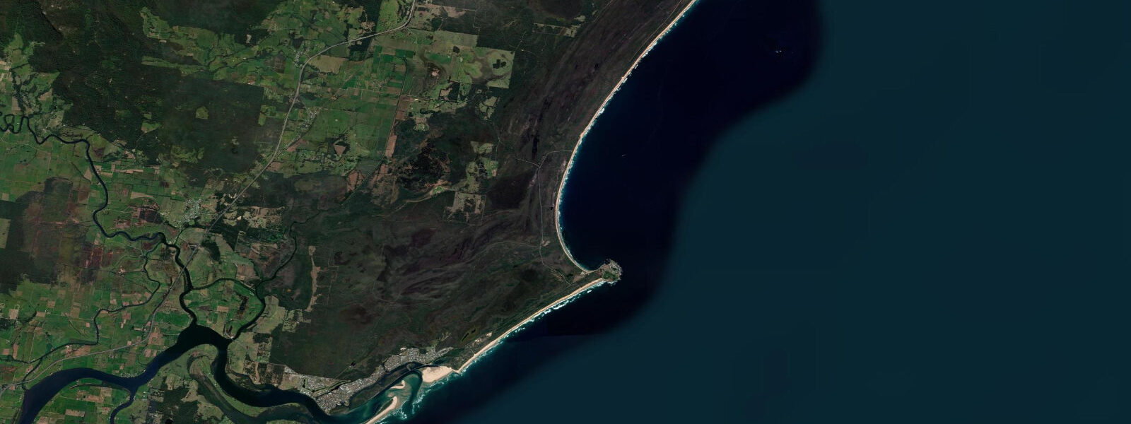 Satellite view of the coast near Crowdy Head
