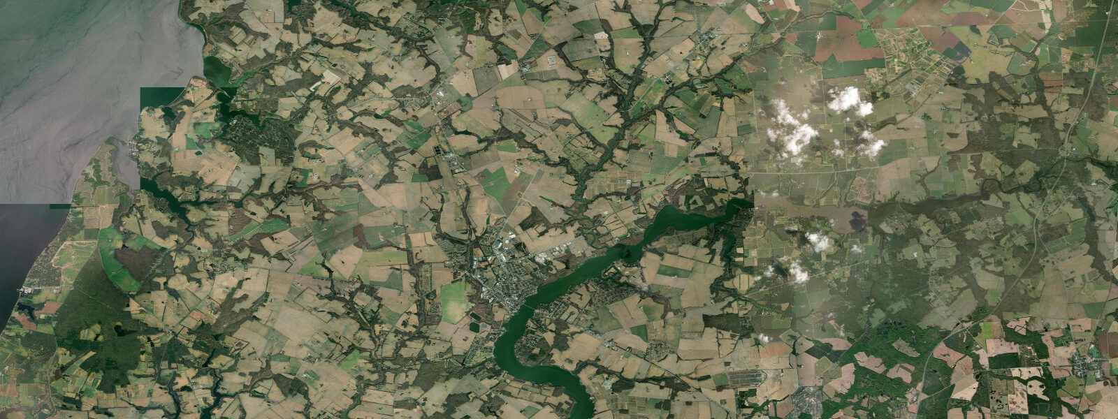 Satellite view of the coast near Crumpton