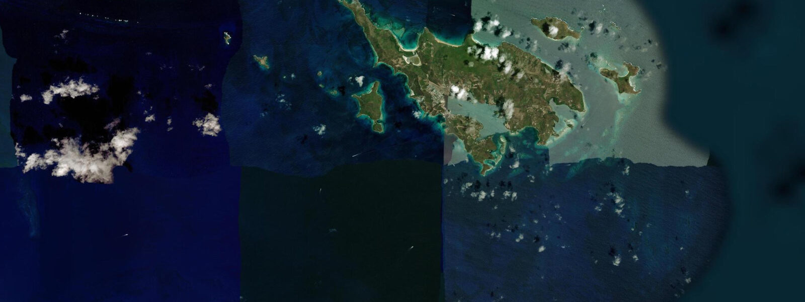 Satellite view of the coast near Culebra Island, Puerto Rico