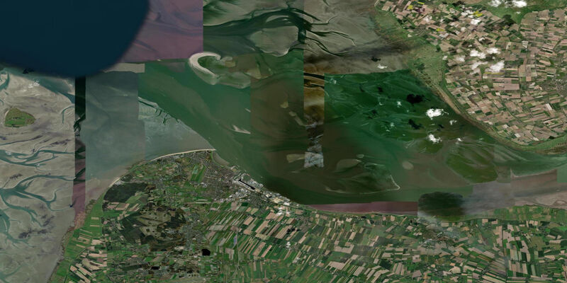 Satellite view of the coast near Cuxhaven