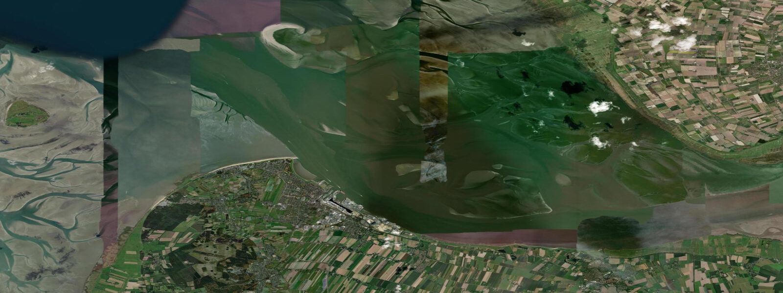 Satellite view of the coast near Cuxhaven