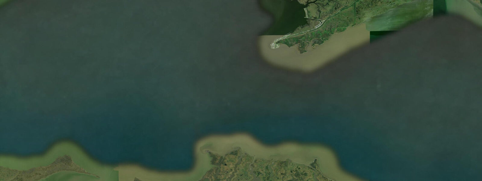 Satellite view of the coast near Cypremort Point