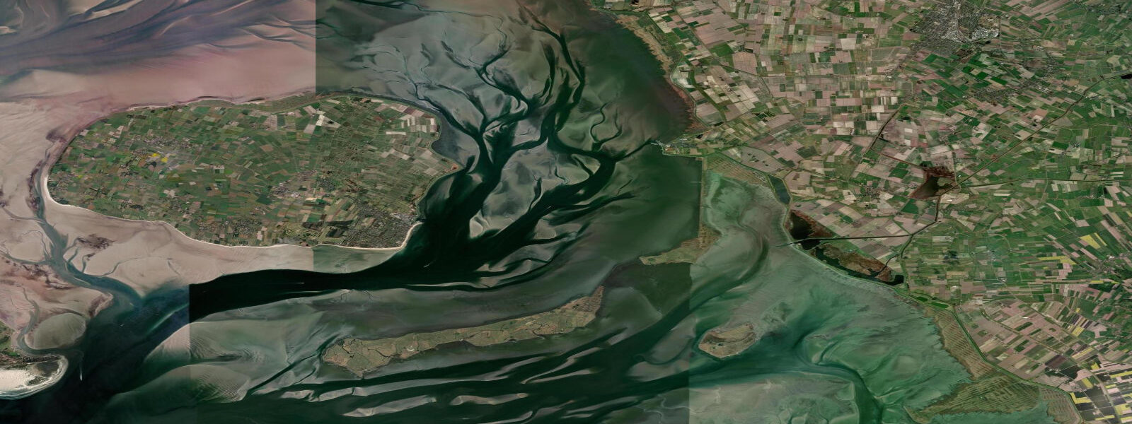 Satellite view of the coast near Dagebull