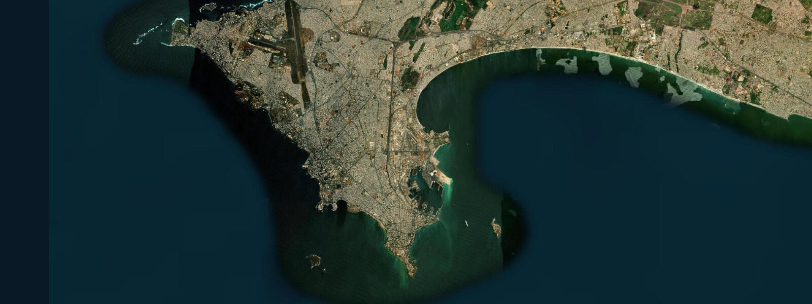 Satellite view of the coast near Dakar