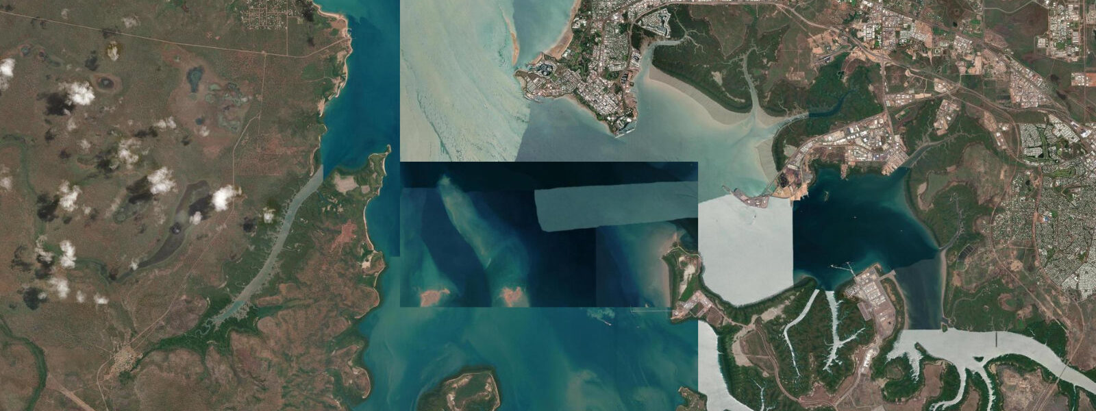 Satellite view of the coast near Darwin