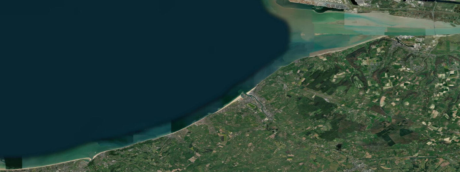 Satellite view of the coast near Deauville