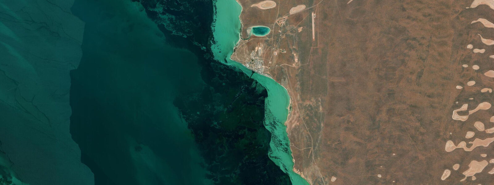 Satellite view of the coast near Denham