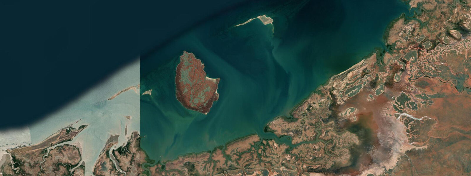 Satellite view of the coast near Depuch Island