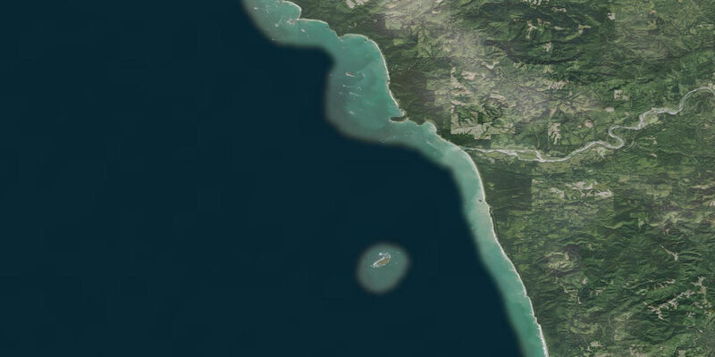 Satellite view of the coast near Destruction Island