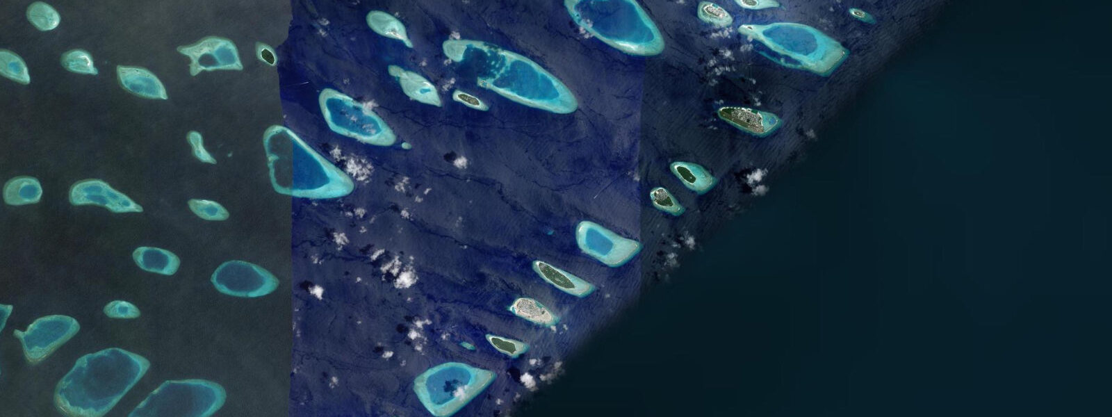 Satellite view of the coast near Dharavandhoo