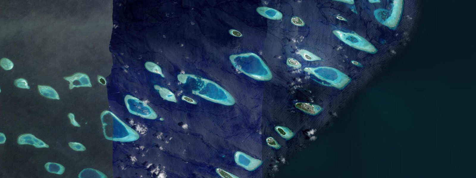 Satellite view of the coast near Dharavandhoo