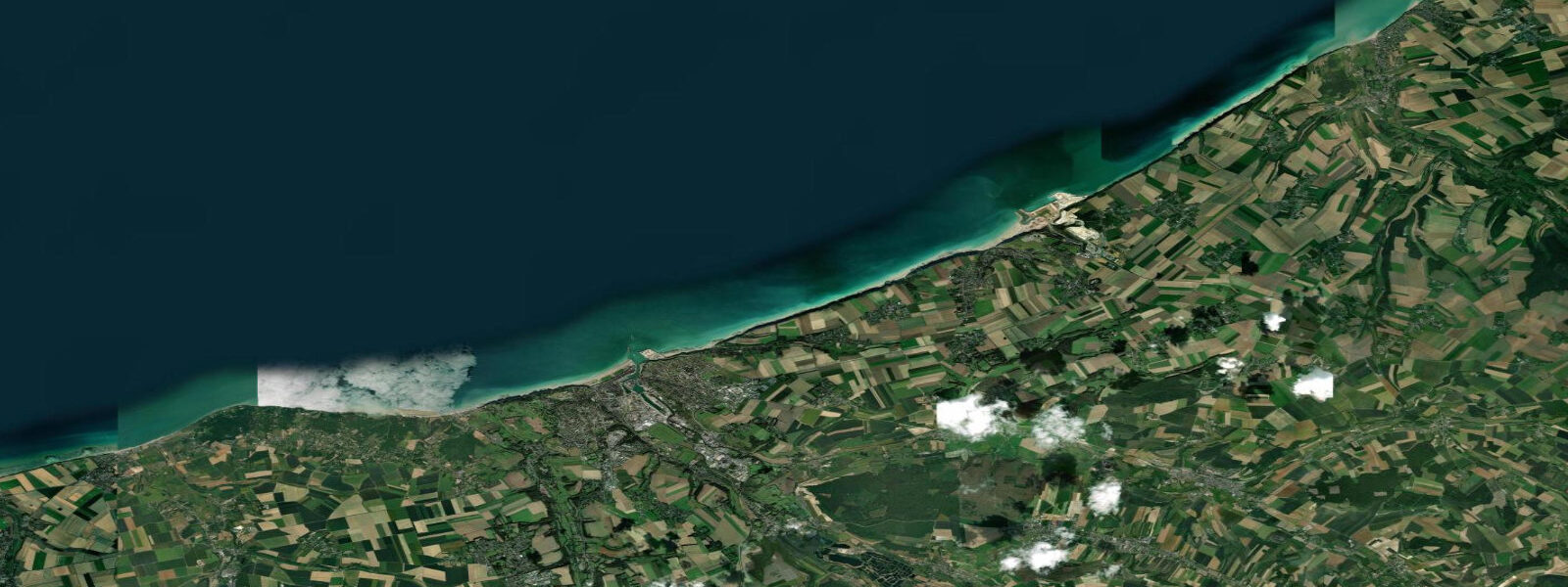 Satellite view of the coast near Dieppe