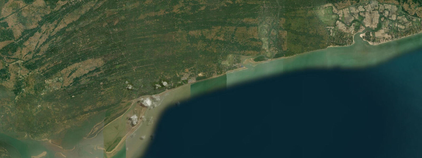 Satellite view of the coast near Digha, West Bengal