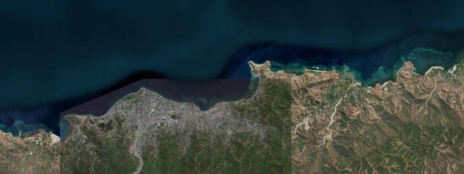 Satellite view of the coast near Dili