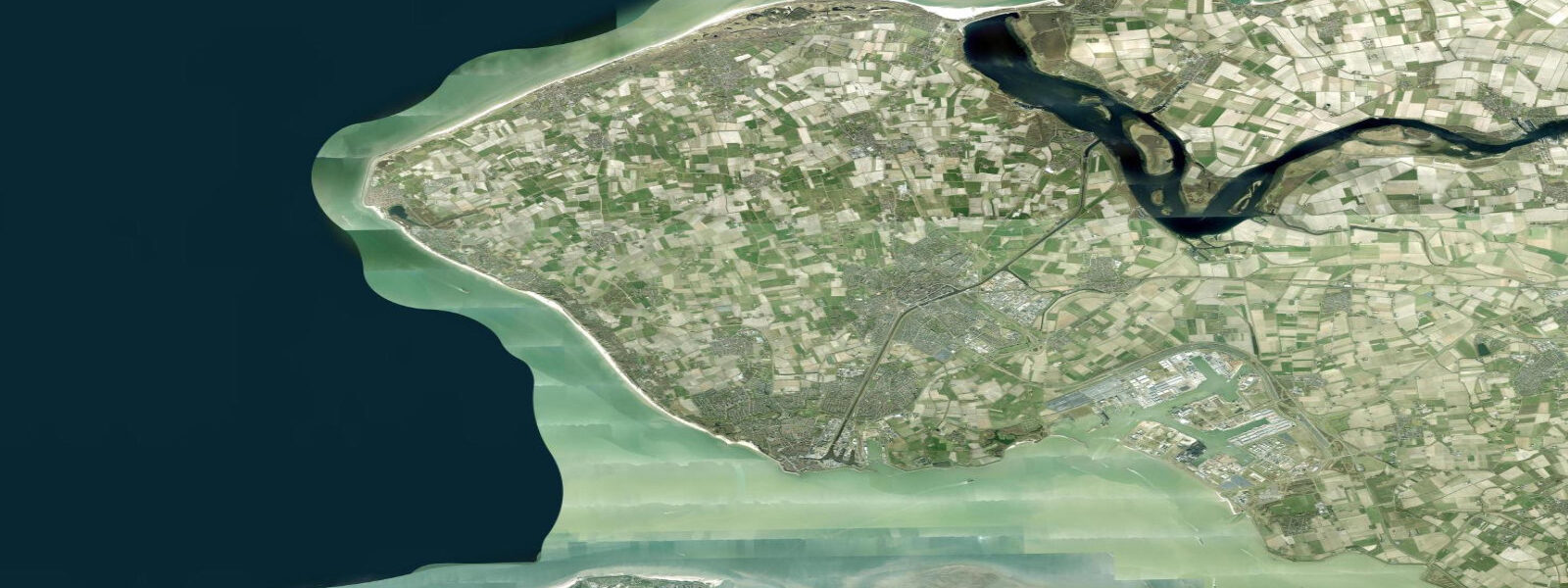 Satellite view of the coast near Domburg