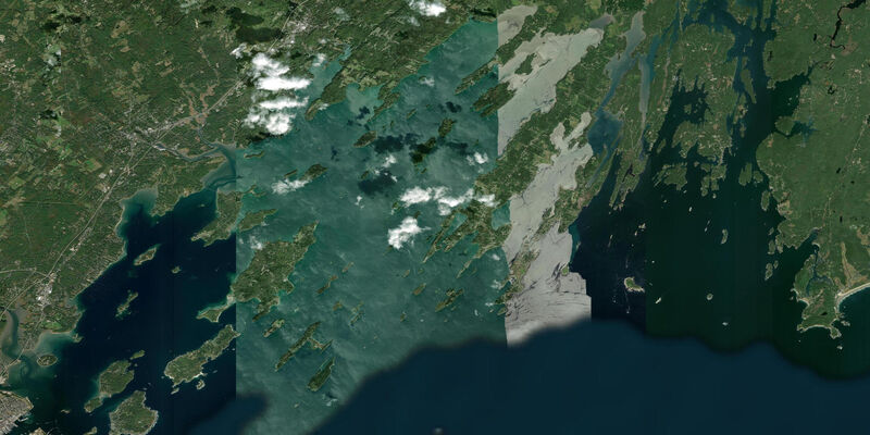 Satellite view of the coast near Doyle Point