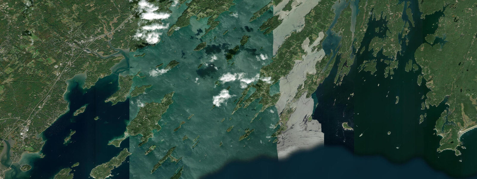 Satellite view of the coast near Doyle Point
