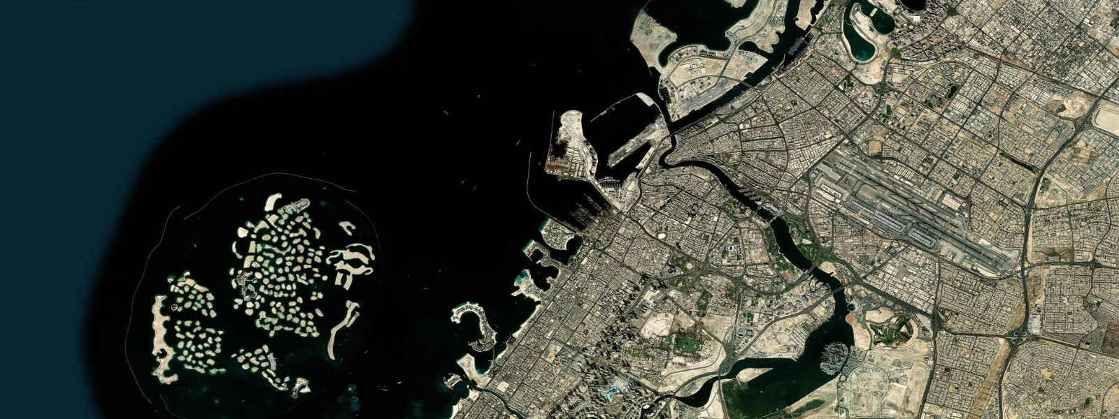 Satellite view of the coast near Dubai