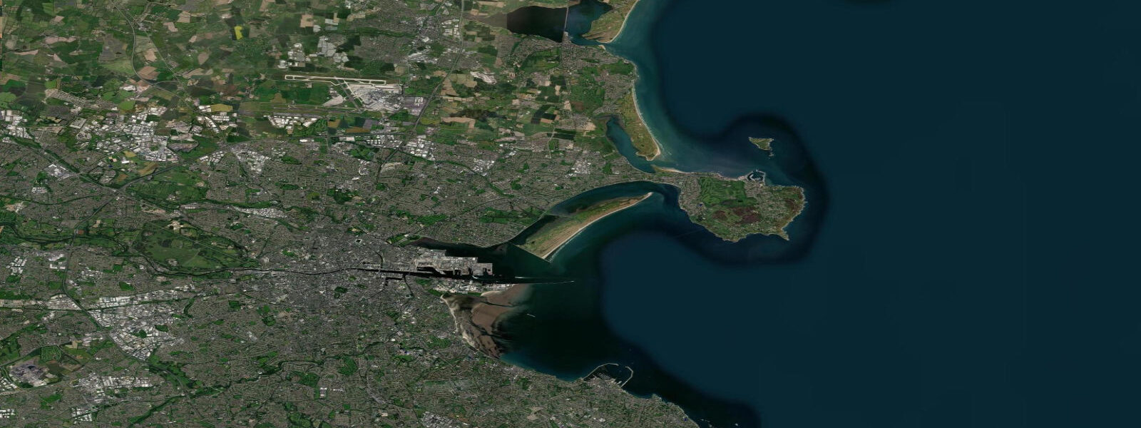 Satellite view of the coast near Dublin (North Wall)